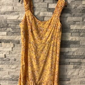 Old Navy Yellow Floral Smocked Dress